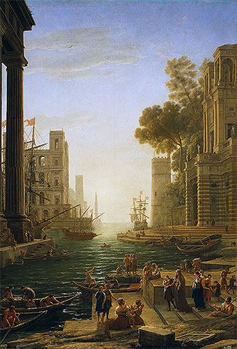 Landscape with the Embarkment of Saint Paula Romana in Ostia, c.1639/40 | Claude Lorrain | Painting Reproduction