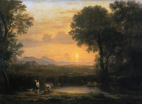 Landscape with Tobias and the Angel, 1663 | Claude Lorrain | Gemälde Reproduktion
