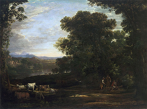 Landscape with Cattle and Peasants, 1629 | Claude Lorrain | Painting Reproduction