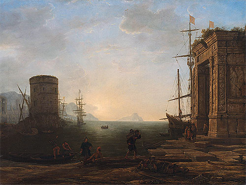 Harbor View at Sunrise, c.1637/38 | Claude Lorrain | Painting Reproduction