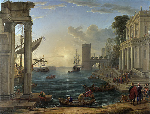 Seaport with the Embarkation of the Queen of Sheba, 1648 | Claude Lorrain | Painting Reproduction