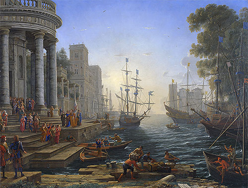 Der Hafen mit der Einschiffung der Heiligen Ursula | Claude Lorrain | Gemälde Reproduktion