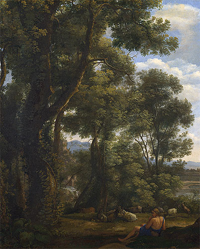 Landscape with a Goatherd and Goats, c.1636/37 | Claude Lorrain | Gemälde Reproduktion