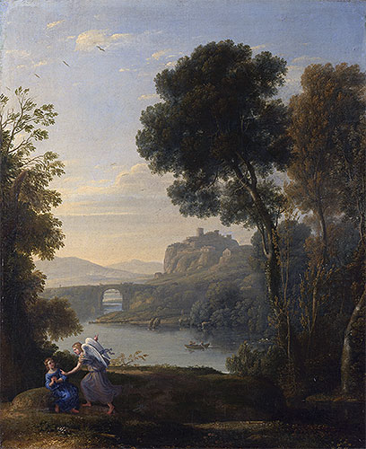 Landschaft mit Hagar und dem Engel | Claude Lorrain | Gemälde Reproduktion