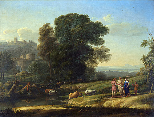 Landscape with Cephalus and Procris Reunited by Diana, 1645 | Claude Lorrain | Painting Reproduction