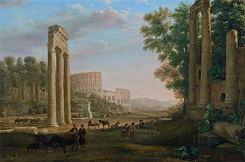 Capriccio mit Ruinen des römischen Forums | Claude Lorrain | Gemälde Reproduktion