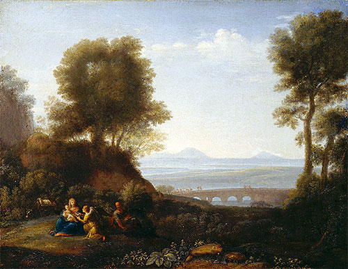 Rest on the Flight into Egypt, a.1676 | Claude Lorrain | Gemälde Reproduktion