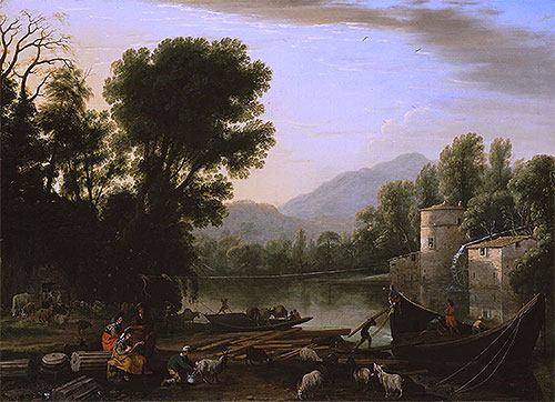 Mill on a River, 1631 | Claude Lorrain | Gemälde Reproduktion