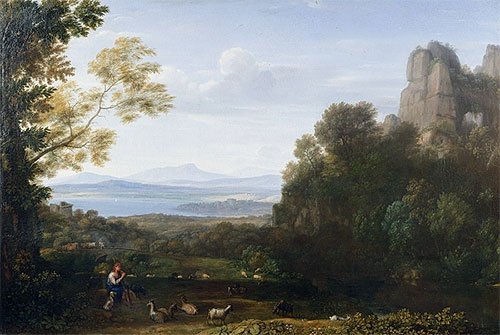 Landscape with Apollo and Mercury, 1660 | Claude Lorrain | Gemälde Reproduktion