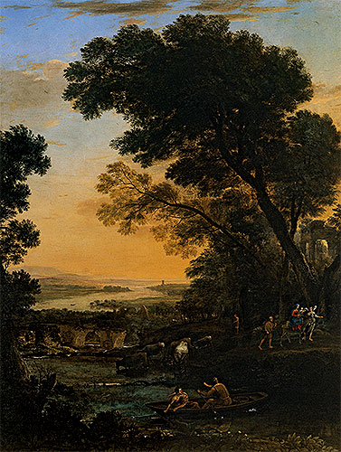 Pastoral Landscape with a Flight into Egypt, 1663 | Claude Lorrain | Painting Reproduction