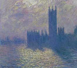 Häuser des Parlaments, stürmischer Himmel, 1904 von Claude Monet | Gemälde-Reproduktion