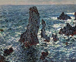 The 'Pyramids' of Port Coton, Belle Ile en Mer, 1886 by Monet | Painting Reproduction