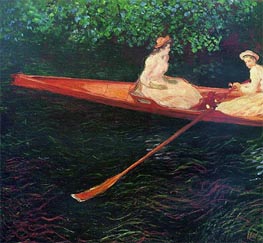 Bootfahren auf dem Fluss Epte | Claude Monet | Gemälde Reproduktion