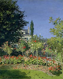 Flowering Garden at Sainte-Adresse, c.1866 by Monet | Painting Reproduction