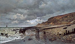 The Pointe de La Heve at Low Tide, 1865 by Claude Monet | Painting Reproduction