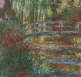 Monet's Water Garden and the Japanese Footbridge, 1900 by Claude Monet | Painting Reproduction