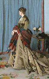 Portrait of Madame Gaudibert, 1868 by Claude Monet | Painting Reproduction