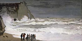 Rough Sea at Etretat, c.1868/69 by Monet | Painting Reproduction