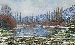 The Thaw at Vetheuil (Melting of Floes), 1881 by Claude Monet | Painting Reproduction