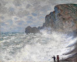 Rough Weather at Etretat, 1883 by Monet | Painting Reproduction