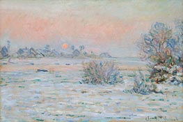 Winter Sun, Lavacourt (Snowy Landscape at Twilight), c.1879/80 by Claude Monet | Painting Reproduction