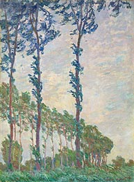 Wind Effect, Sequence of Poplars, 1891 by Monet | Painting Reproduction