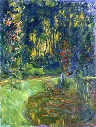 The Water-Lily Pond at Giverny, 1917 by Monet | Painting Reproduction