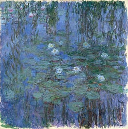 Blue Nympheas (Water-Lilies), c.1916/19 by Monet | Painting Reproduction