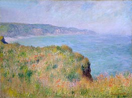 On the Cliff at Pourville, 1882 by Claude Monet | Painting Reproduction