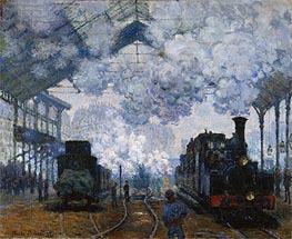 The Gare Saint-Lazare: Arrival of a Train, 1877 by Claude Monet | Painting Reproduction