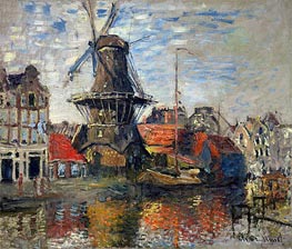 The Windmill, Amsterdam, 1871 von Claude Monet | Gemälde-Reproduktion