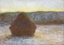 Stack of Wheat (Thaw, Sunset), 1891 by Claude Monet | Painting Reproduction