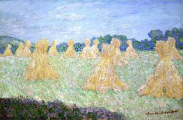 Haystacks, The Young Ladies of Giverny, Sun Effect, n.d. by Claude Monet | Painting Reproduction