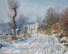 The Road to Giverny, Winter, 1885 von Claude Monet | Gemälde-Reproduktion
