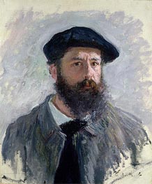 Self Portrait with a Beret, 1886 by Claude Monet | Painting Reproduction