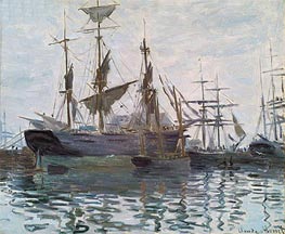 Ships in a Harbor | Claude Monet | Painting Reproduction