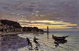Towing a Boat, Honfleur | Claude Monet | Painting Reproduction