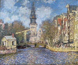 The Zuiderkerk, Amsterdam (Looking up the Groenburgwal) | Claude Monet | Gemälde Reproduktion