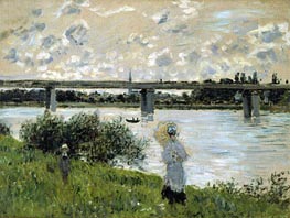 The Promenade with the Railroad Bridge, Argenteuil | Claude Monet | Painting Reproduction