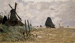 A Mill near Zaandam | Claude Monet | Painting Reproduction