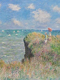 Klippenwanderung bei Pourville (Detail) | Claude Monet | Gemälde Reproduktion