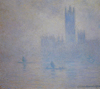 Häuser des Parlaments, Nebeleffekt | Claude Monet | Gemälde Reproduktion