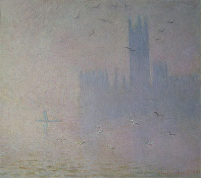 Häuser des Parlaments, Möwen | Claude Monet | Gemälde Reproduktion