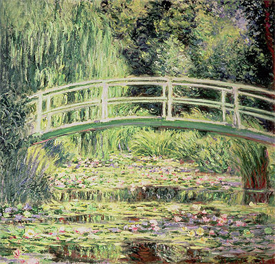 White Lilies and Japanese Bridge, 1899 by Claude Monet | Painting Reproduction