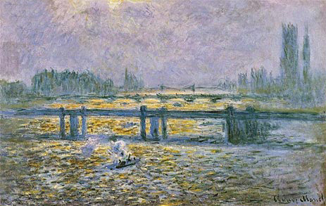 Charing Cross Bridge, Reflexionen auf der Themse | Claude Monet | Gemälde Reproduktion
