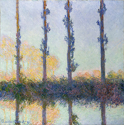 The Four Trees, Poplars, 1891 | Monet | Painting Reproduction