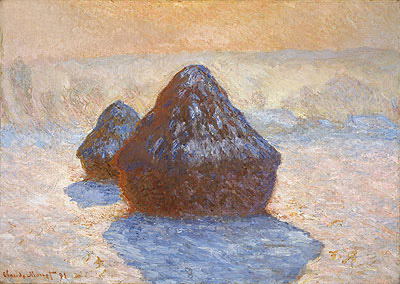 Haystacks, White Frost Effect, 1891 | Monet | Gemälde Reproduktion