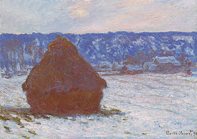 Getreideschober (Schneeeffekt, bedeckter Tag) | Claude Monet | Gemälde Reproduktion
