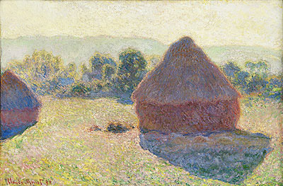 Haystacks in the Sunlight, Midday, 1890 | Monet | Painting Reproduction