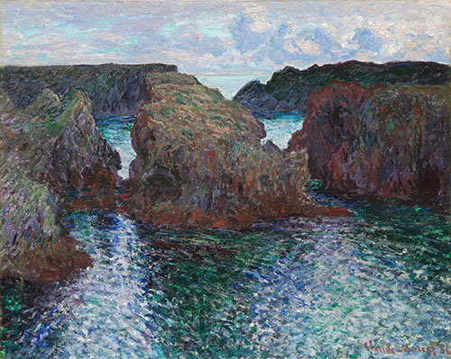Rocks at Port-Goulphar, Belle-Ile, 1886 | Monet | Gemälde Reproduktion
